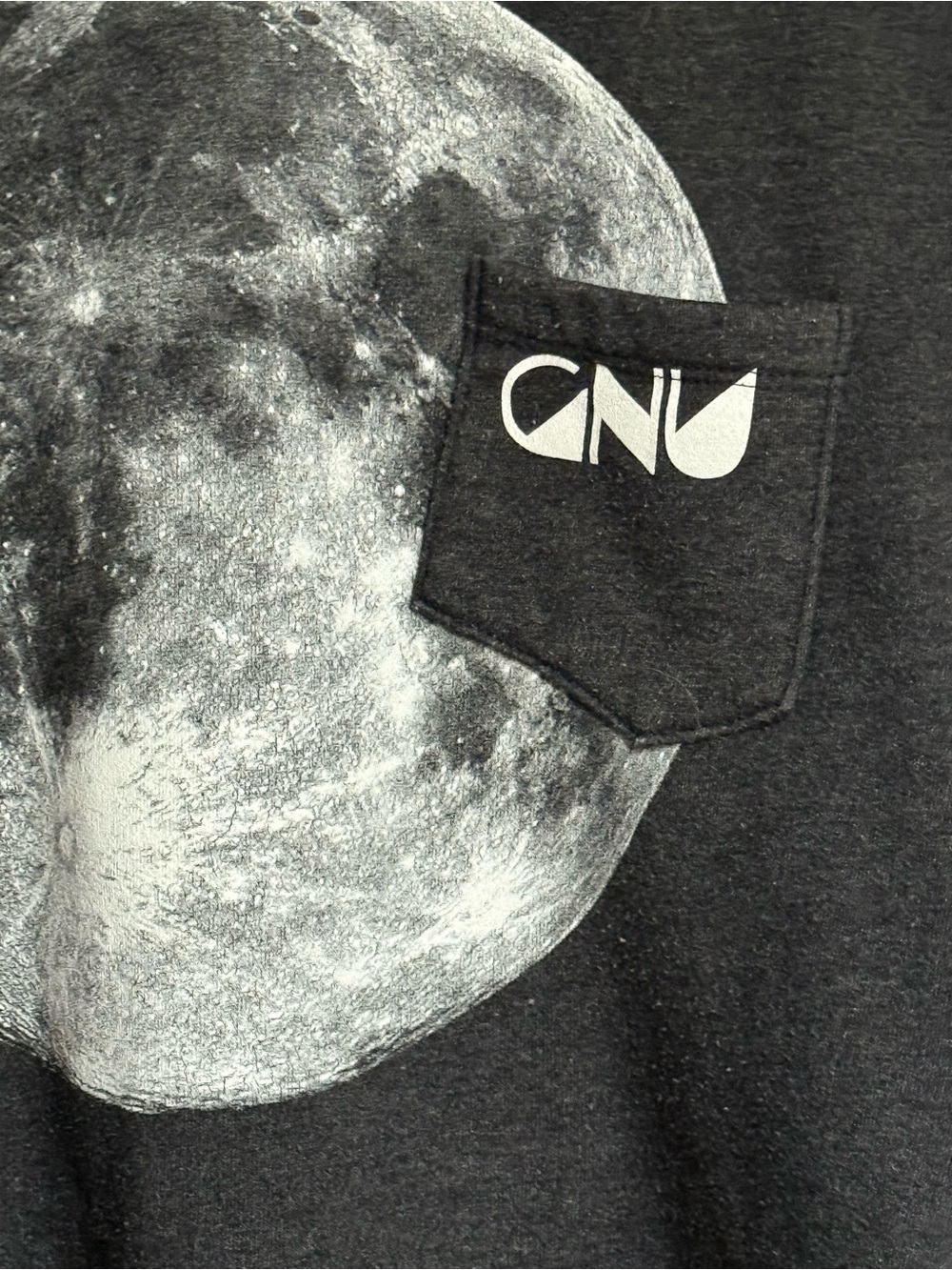 GNU Moon Graphic Snowboard Crewneck Sweatshirt Charcoal Gray Size Medium - Picture 8 of 12